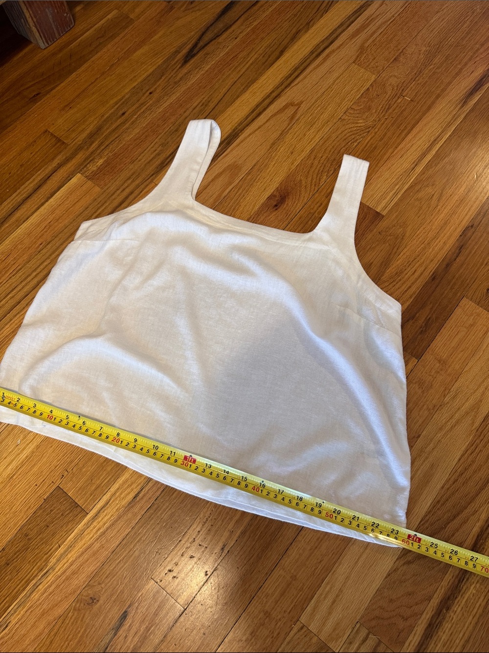 a new day Cream Square Neck Tank Top linen blend size large - Picture 9 of 11